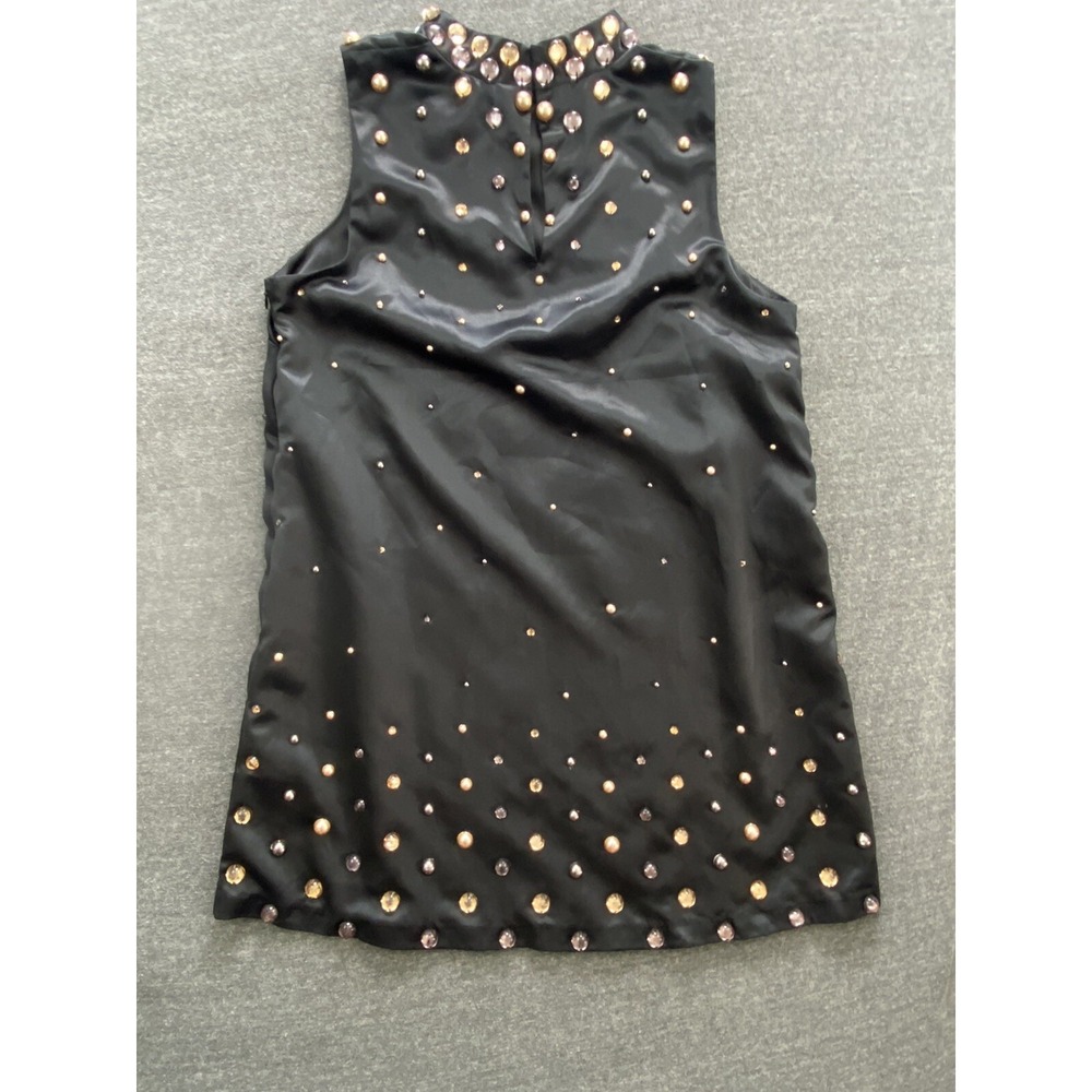 Anthropologie Tanvi Kedia Mini Dress Large Women‎ Sleeveless Shine Preppy Retro - Picture 7 of 16